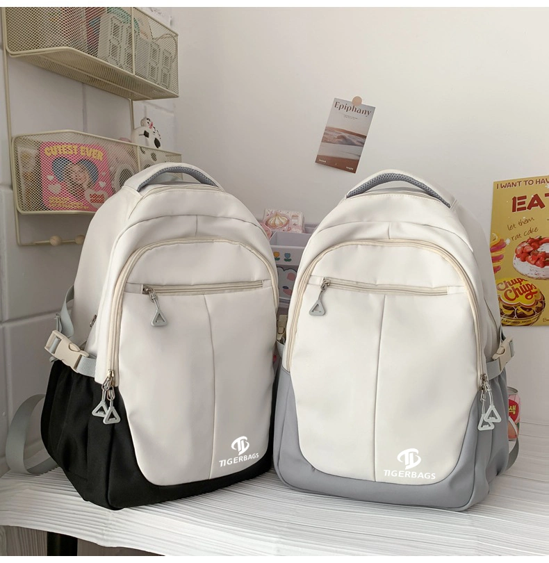 Schoolbag Female New Large Capacity Junior High School High School Backpack Male Light Day System Simple Fashion Port Style Backpack