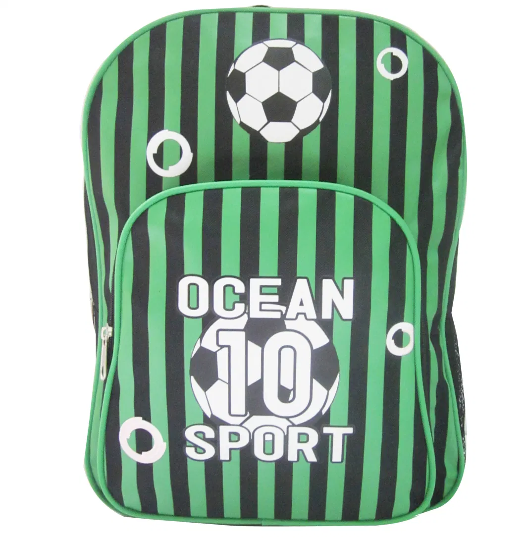 Newest Football Striped Allover Printed Design Children School Book Bags