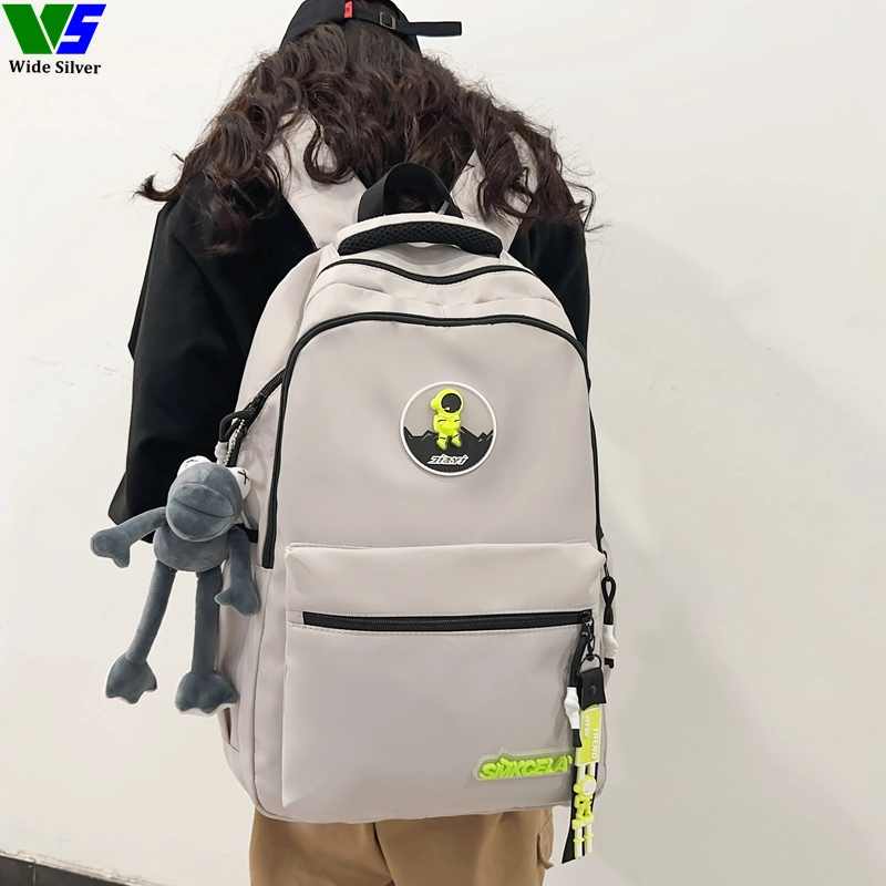 Wide Silver Promotion Korean Youth Cute Girl Waterproof Schoolbags Fashion 2024