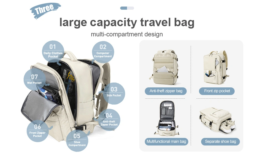 New Travel Backpack Female Large Capacity Multi-Functional Luggage Backpack Student Travel Bag