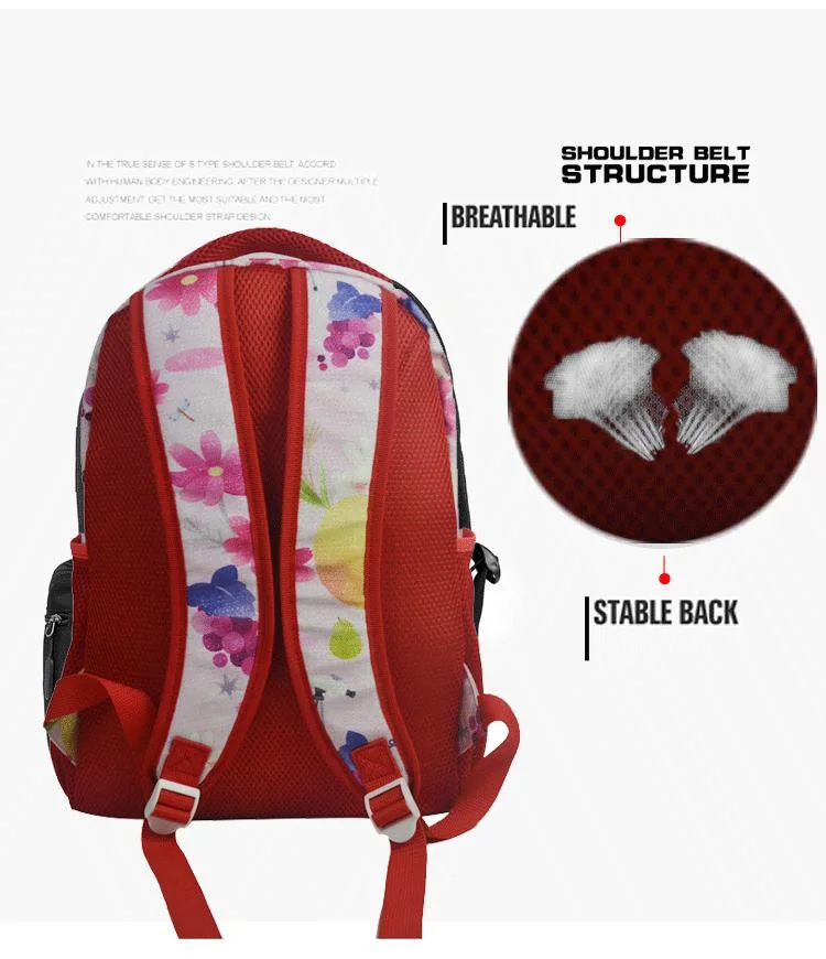 Backbag Custom Book Bag with Logo Print Flower Bookbag Fashion Student Schoolbag Polyester School Bags Back Pack for Girls