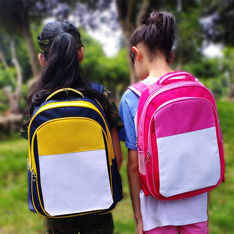 Pink Blue Yellow Purple Backpack Book Sublimation Blank School Bag for Kids