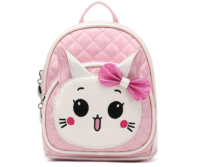 PU Leather Fashion Children Boys Girls Mini Small Preschool Bag Branded Cute Cat Animal Cartoon Baby Backpack for Kids