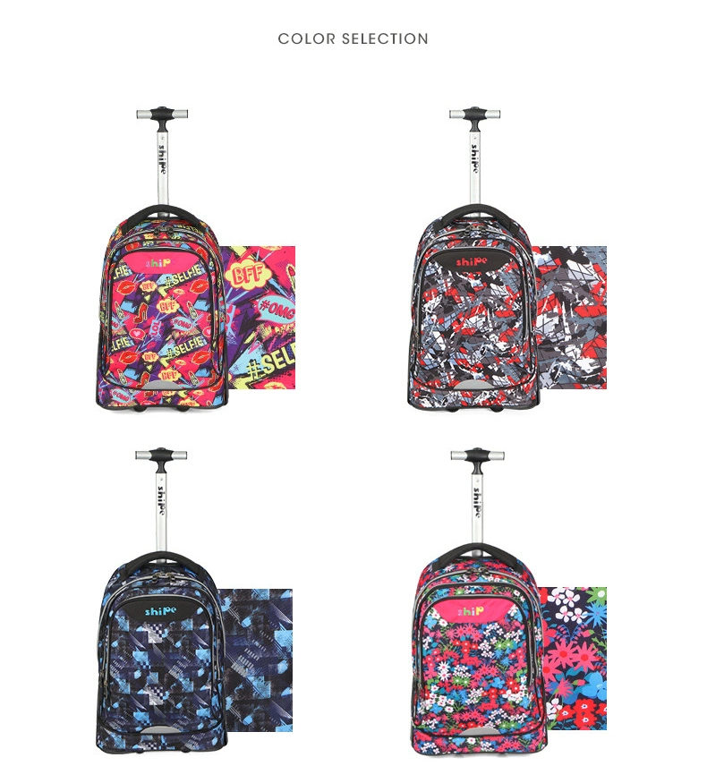 Kids Fashion School Wheels Backpack for Student School Trolley Bags