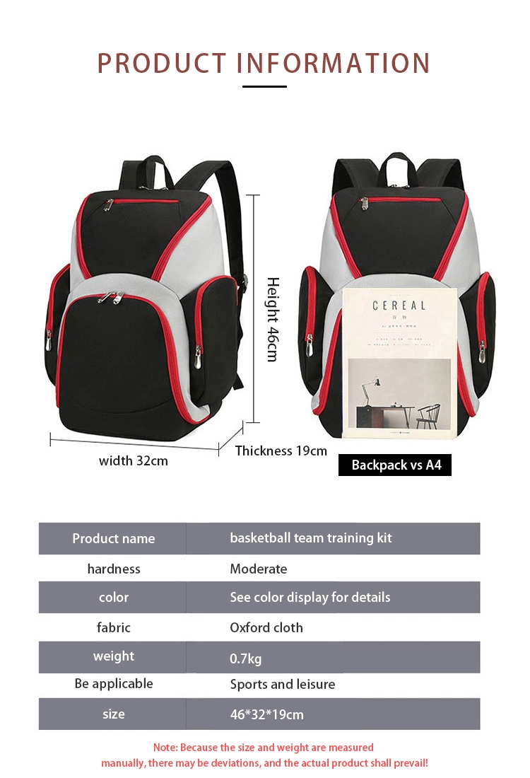 Basketball Backpack Men&prime;s Sports Gym Bag Youth Football Bag Large Capacity Backpack