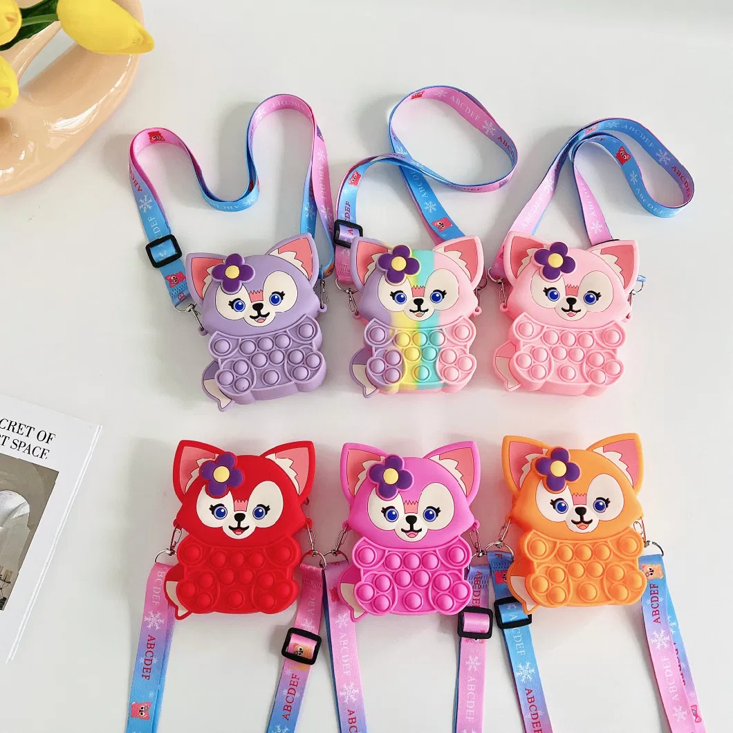 2022 Kid Small Mini Silicone Children Coin Purse Shoulder Bag