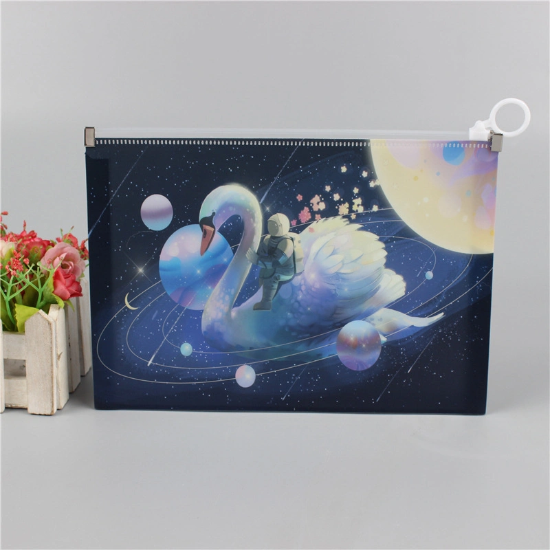 Lovely Mermaid A4 PP Waterproof Zipper Bag for School Girl