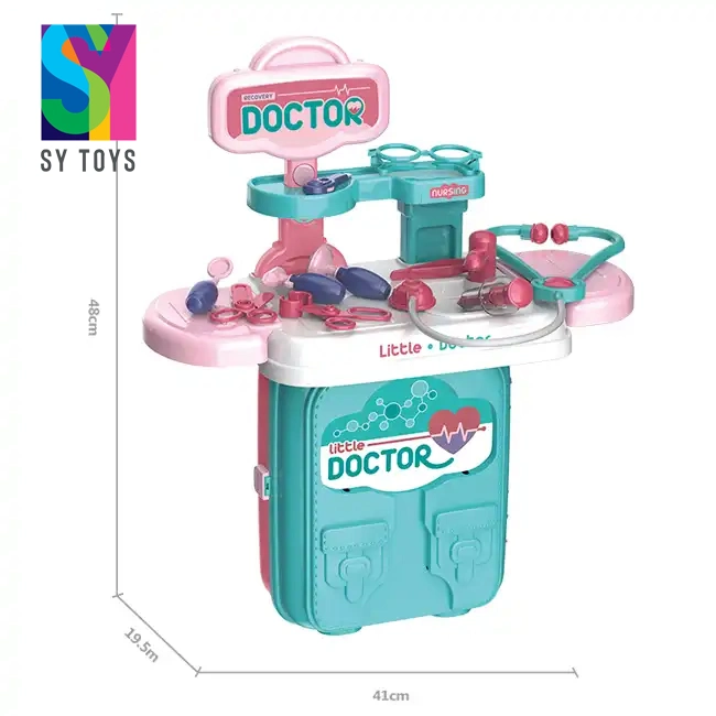 Sy Wholesales Educational Most Popular 3 in 1 Backpack Preschool Medicine Box Doctor Pretend Doctor Set Doctor Toys for Kids