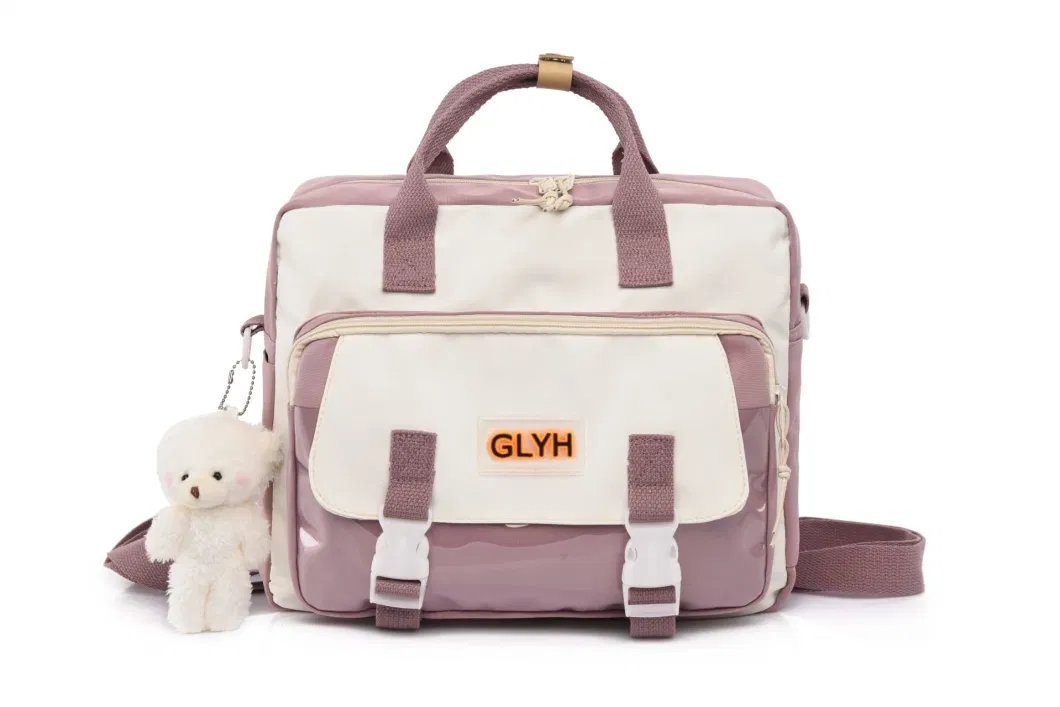 Women Girls Backpack with Cute Accessories 2 in 1 Travel Backpack Shoulder Bag Handbag Kids School Bookbag