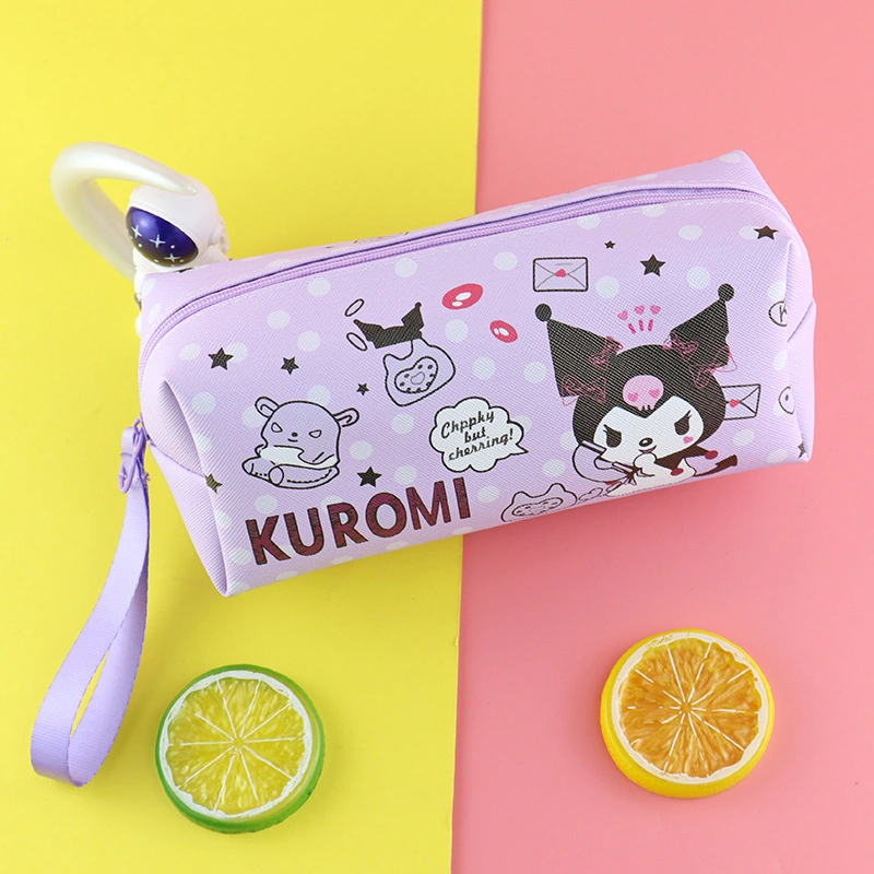 School Cartoon Cute Kawaii Large Capacity PU Leather Pencil Bag for Girls