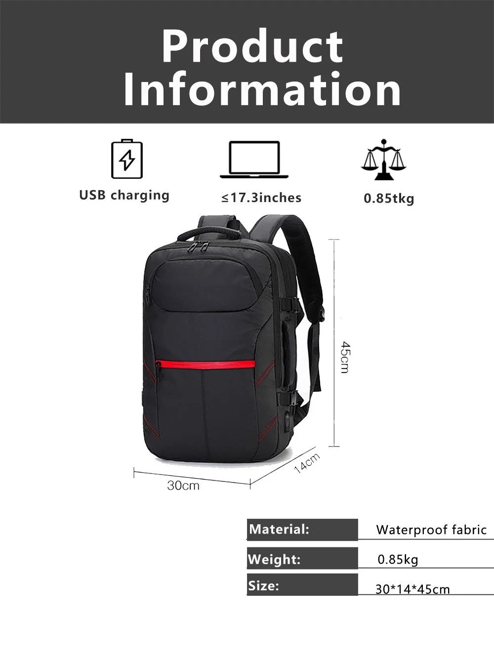 Large Capacity Mochilas Escolares Rucksack Laptop Backpack Waterproof Multifunctional Expandable Travel Backpack