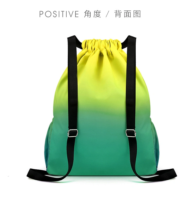 Custom Logo Printed Practical Lightweight Durable 210d Polyester Waterproof Drawstring Sports Gym Backpack