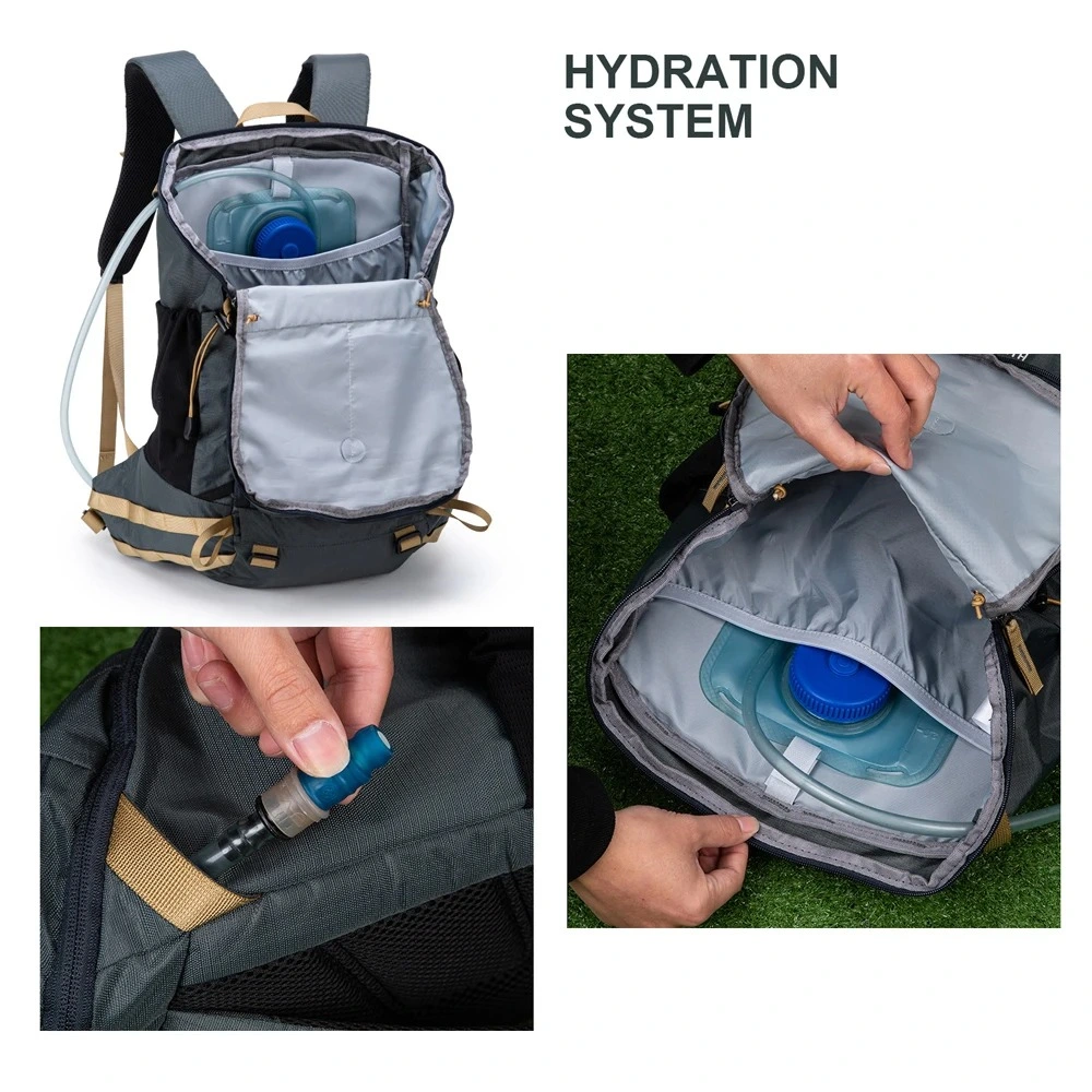 Hiking and Camping Waterproof Custom Polyester Hiking and Travel Backpacks with Ykks Zipper Walk Outdoors Multi-Colored