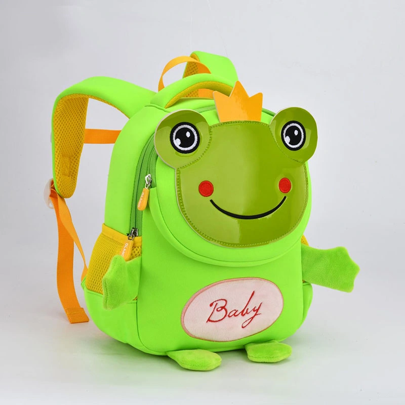 Wholesale Little Frog Cute Neoprene Cartoon Animal Children Backpacks for Kid Primary Student