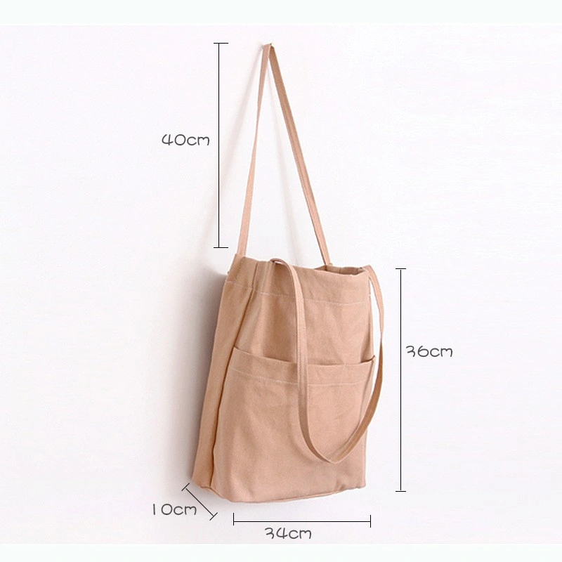 Wholesale Plain Canvas Shoulder Bag Custom Cotton Canvas Shopping Book Tote Bag