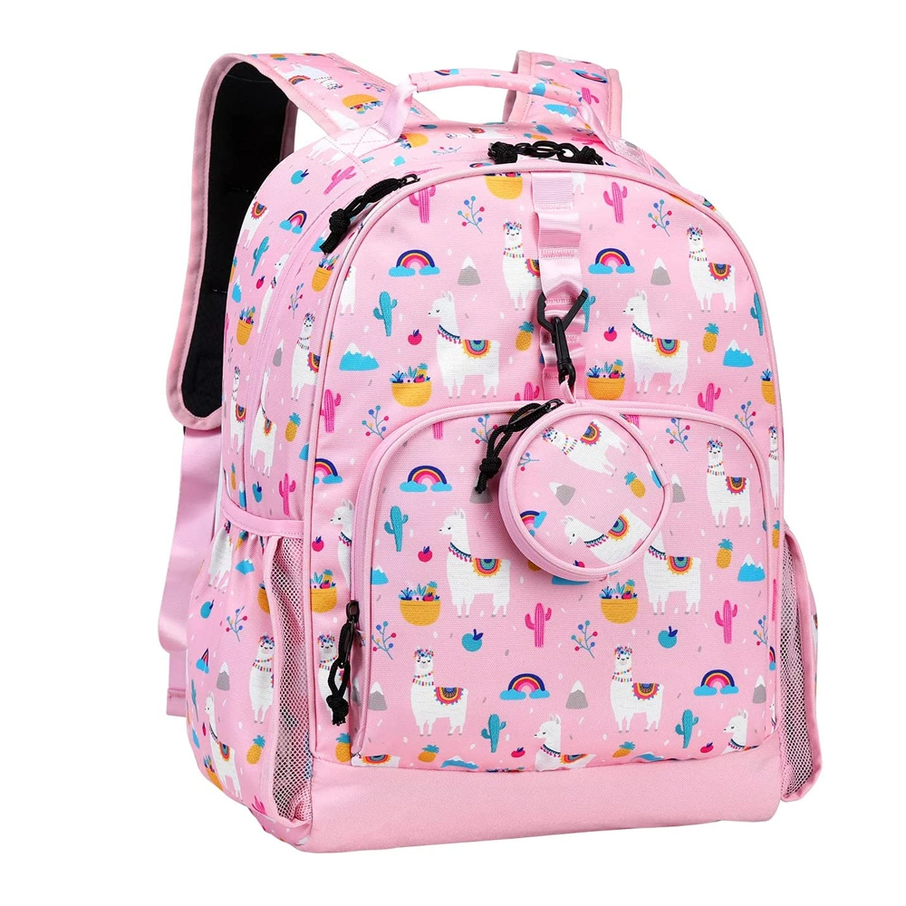 Llama Backpack for Girls Boys Backpack Elementary School Backpack for Kids Backpacks for Girls 17 Inch School Bag