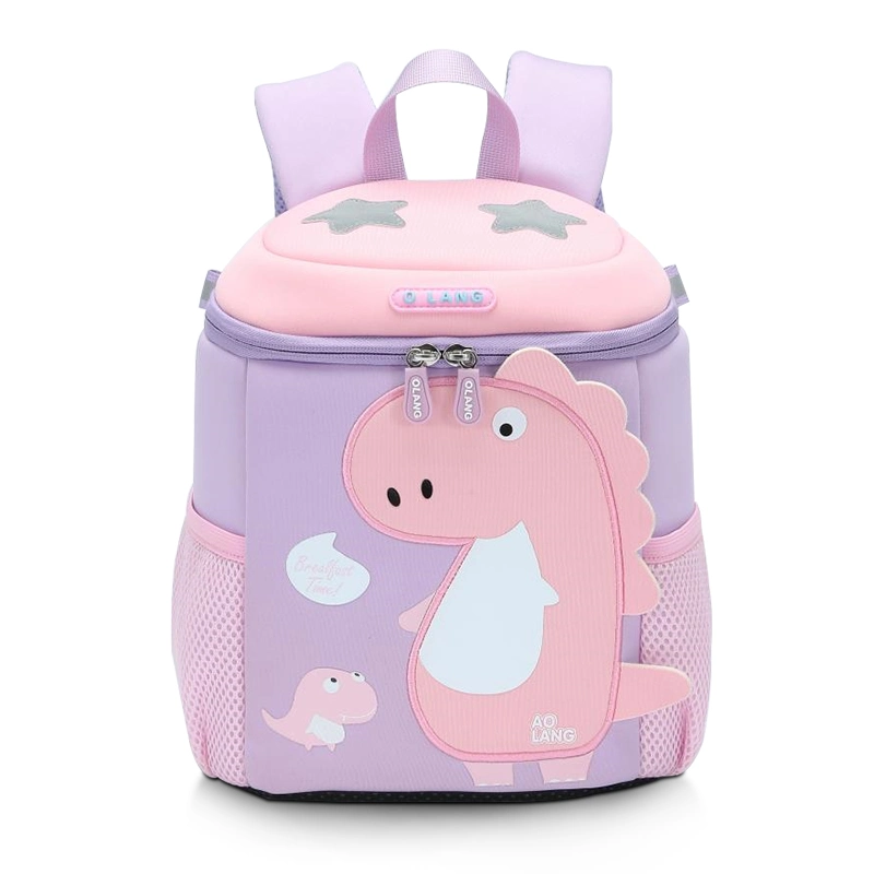 Cool and Versatile School Bag Single Shoulder Backpack with Funny Cartoon Dinosaur Pattern