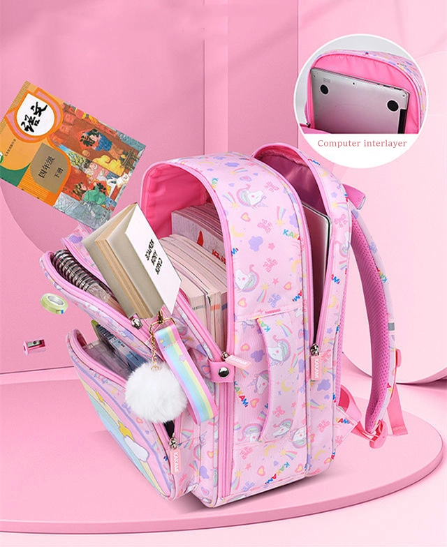 New Primary Kindergarten Mermaid Rainbow Cartoon Schoolbag Latest Fashion Backpack for Kids