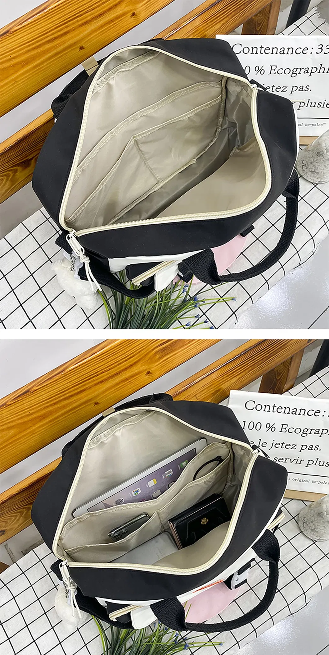 Women Girls Backpack with Cute Accessories 2 in 1 Travel Backpack Shoulder Bag Handbag Kids School Bookbag