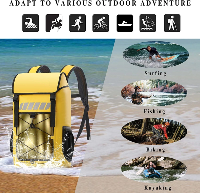 Custom Heavy Duty Roll-Top Closure Custom Backpack Dry Waterproof Backpack 30L Dry Sack for Kayaking Boating