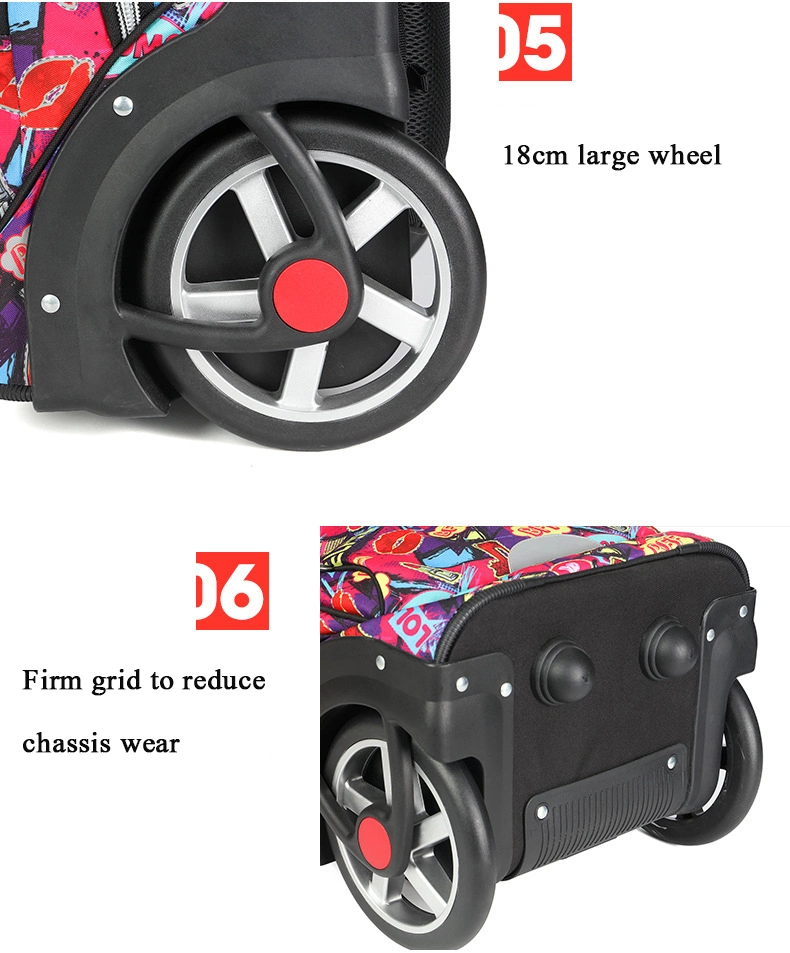 Kids Fashion School Wheels Backpack for Student School Trolley Bags