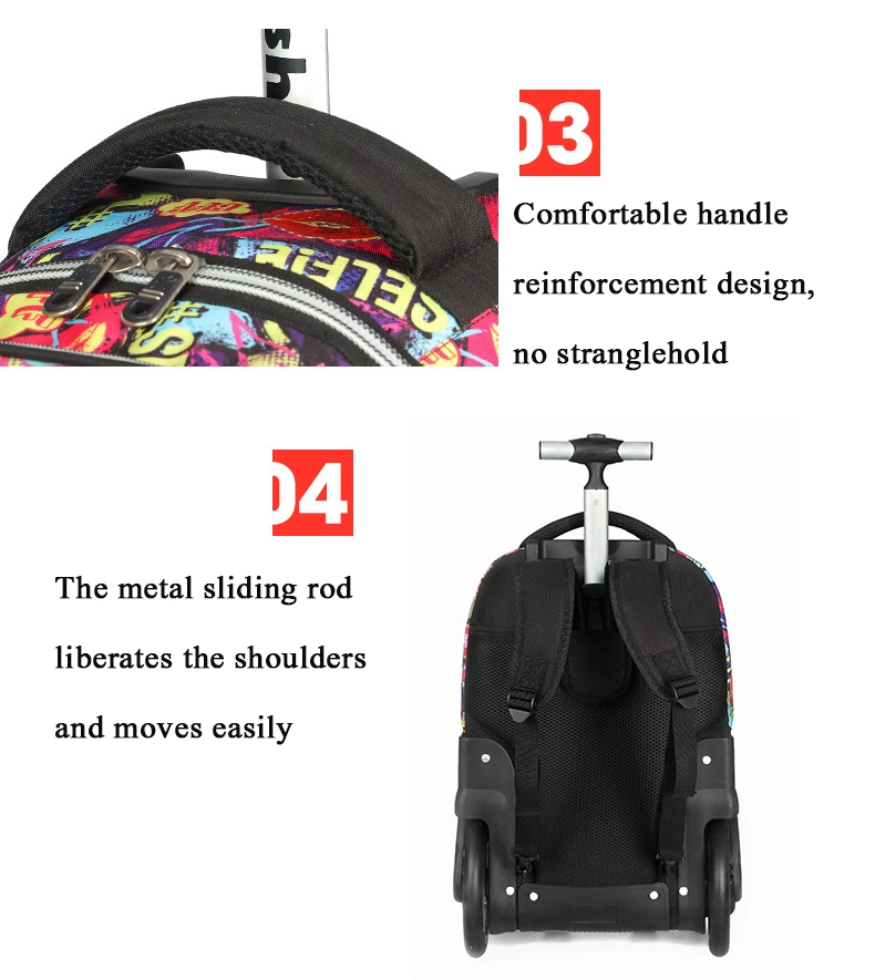 Kids Fashion School Wheels Backpack for Student School Trolley Bags