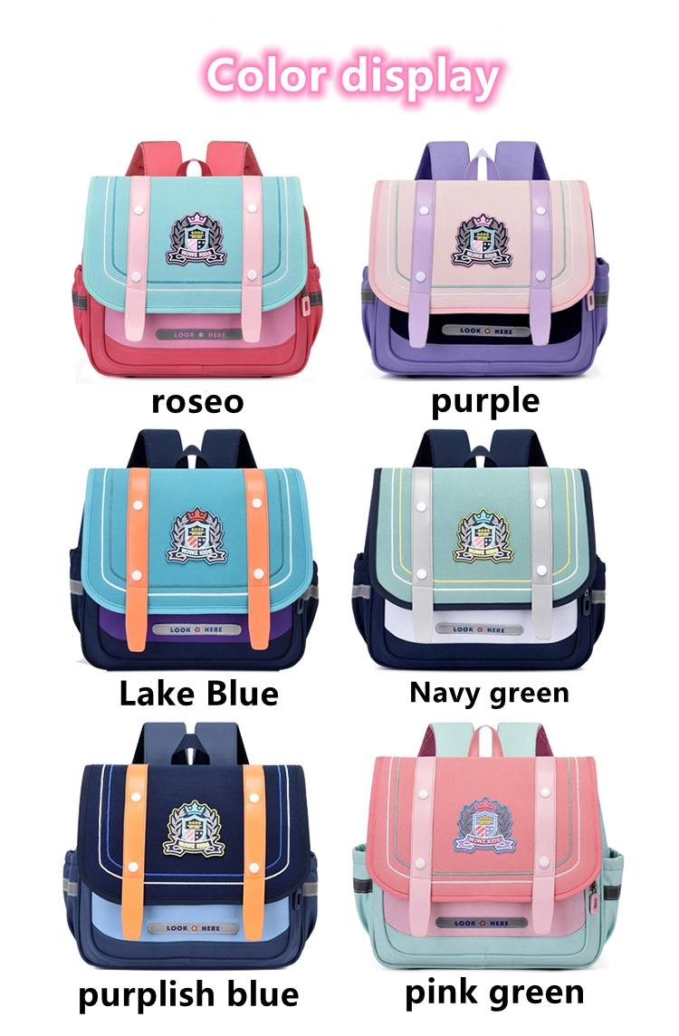 Primary School Students Girls Boys Horizontal London Classic Style Large Capacity Backpack