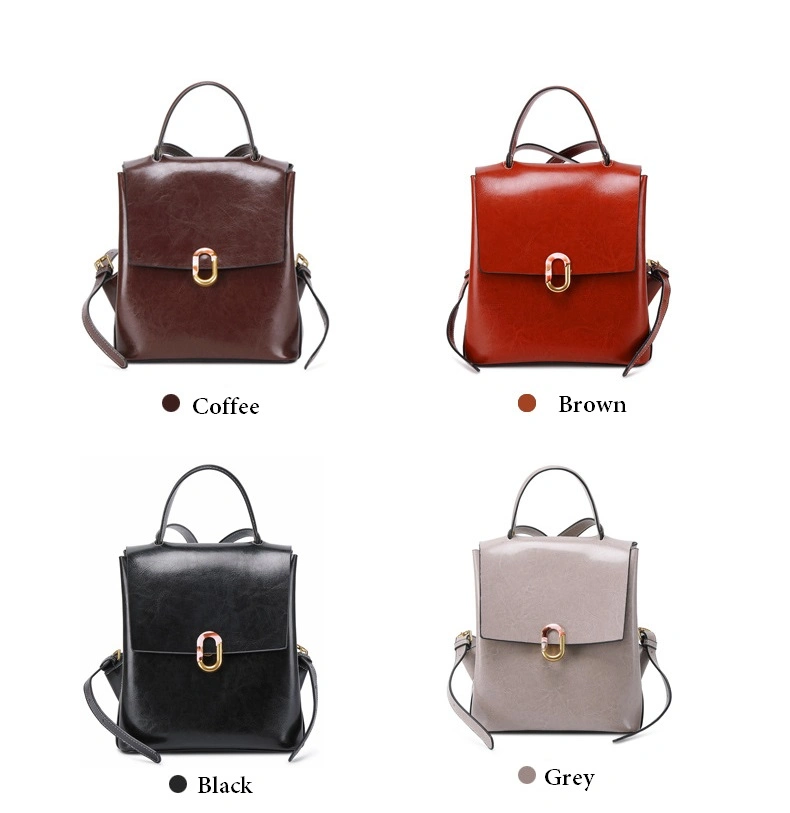 High-End Orange Leather Girl Backpack Purse Custom Logo Laptop Shoulder Backpacks Teens Rssx-8362