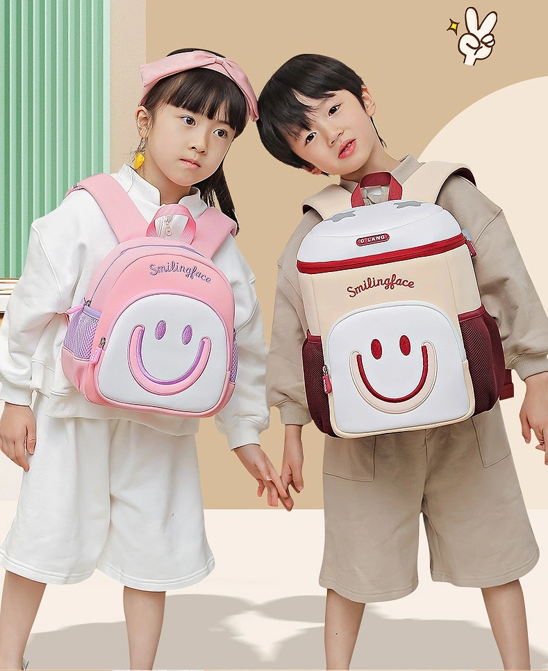 China Supplier Best Price Preschool Nursery Bag Smile Face Cartoon Picture Baby Backpack Bag