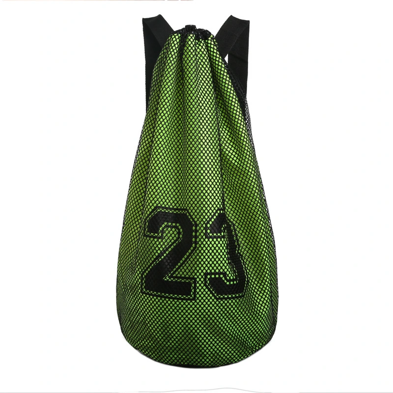 Drawstring Basketball Backpack, Foldable Soccer Backpack Gym Bag Sackpack Sports Sack with Detachable Ball Mesh Bag for Volleyball Baseball Yoga