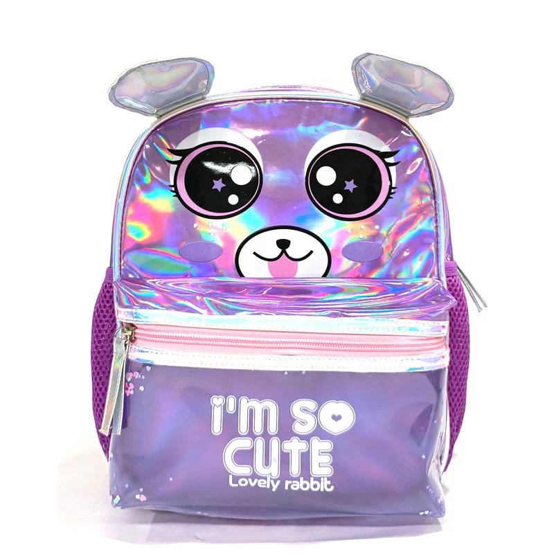 Animal Cartoon Holographic PU Toddler Backpack Kids School Bag for Kindergarten Kids