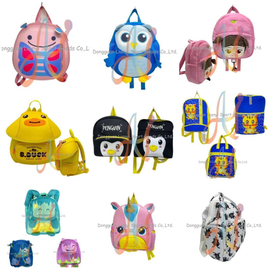 Custom 3D Cute Cartoon Toddler Backpack Neoprene Unicorn Design Schoolbag for Kids, Lunch Box Carry Bag