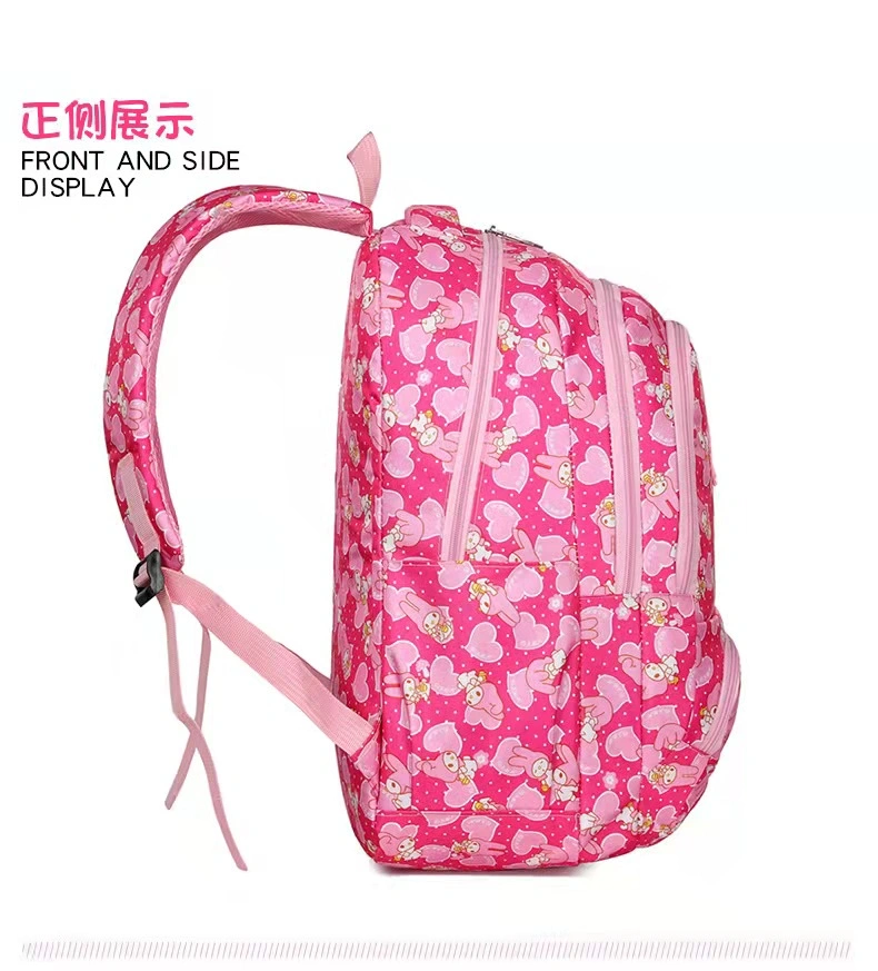 New Cute Large Capacity Rucksack with Pencil Box Sweet Nylon School Bags for Teenager