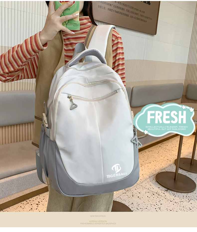 Schoolbag Female New Large Capacity Junior High School High School Backpack Male Light Day System Simple Fashion Port Style Backpack