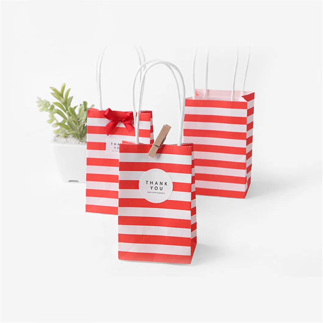 Biodegradable Favor Christmas Gift Goodies Packaging Small Kraft Paper Birthday Party Bags for Kids