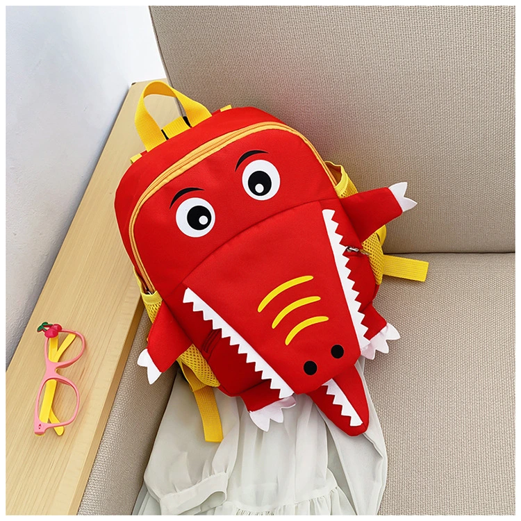 Unique Durable New Fashion Cute Toddler Backpack Custom Kid School Bag Cartoon Oxford Cloth Backpack Question Dinosaur 3D Red Backpacks