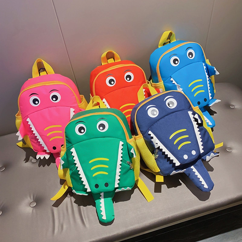 Unique Durable New Fashion Cute Toddler Backpack Custom Kid School Bag Cartoon Oxford Cloth Backpack Question Dinosaur 3D Red Backpacks