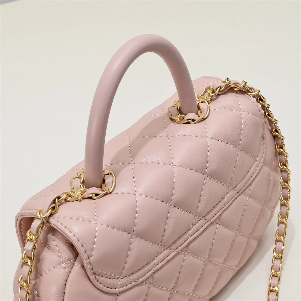 Tote Girly Pink Chain Crossbody Bag