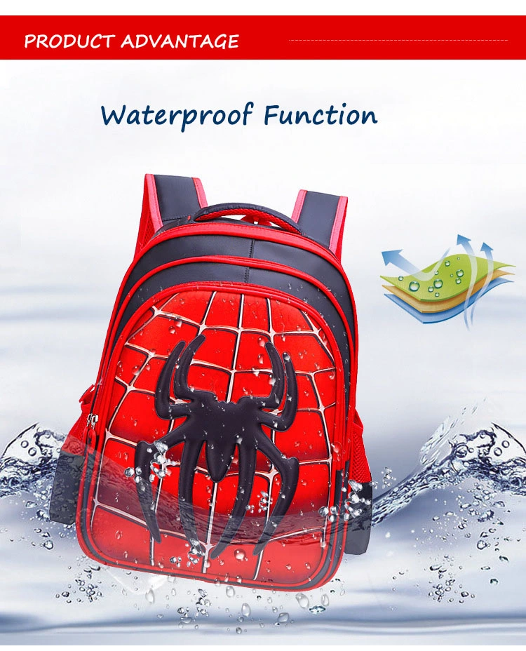 Spiderman Captain Customized Nylon Waterproof Backpack for Kids School Bag Kindergarten