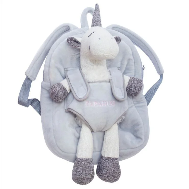 Children Toddler Preschool Backpack Plush Animal Cartoon Backpack Baby Kids School Satchel Travel Lunch Bags