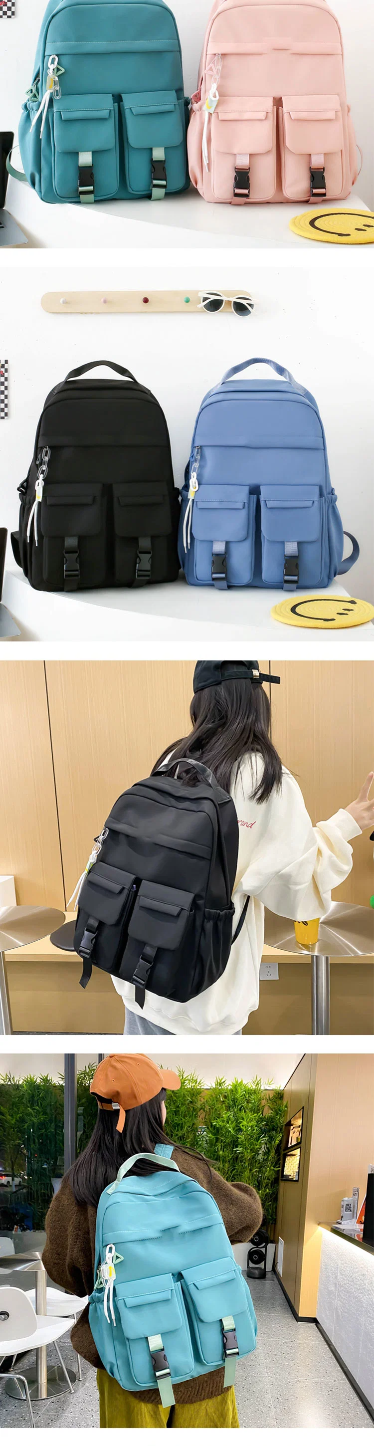 Fashion Women Schoolbag Junior Middle High School Boys Girls Student Travel Backpack Bag School