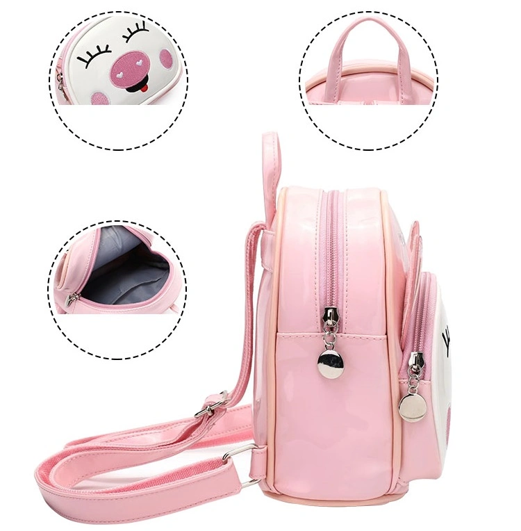 Custom Cute Preschool Primary Waterproof Backpack 3D Small Pig Schoolbag Toddler Bookbag for Kids Girl