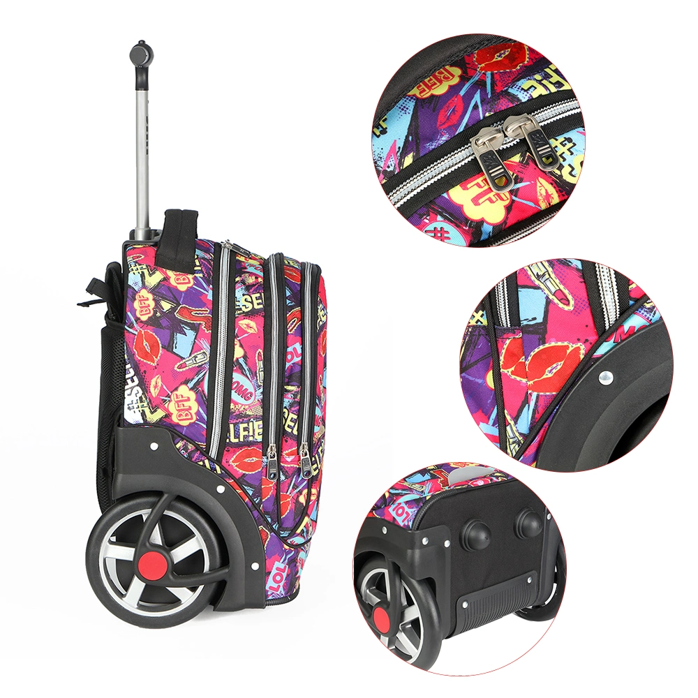 Factory Multi-Use School Bags Wheeled Backpack Kids Travel Trolley Luggage Backpack with Wheels