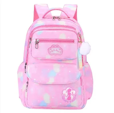 Best Selling Waterproof Polyester School Bags Lovely Pink Schoolbag Backpack Girl Kids