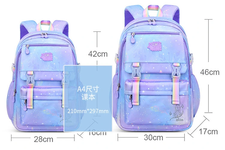 Rain Resistant Double Shoulder Primary Cute Girl Cartoon School Students Kids Children Satchel Backpack Pack Bag (CY6847)