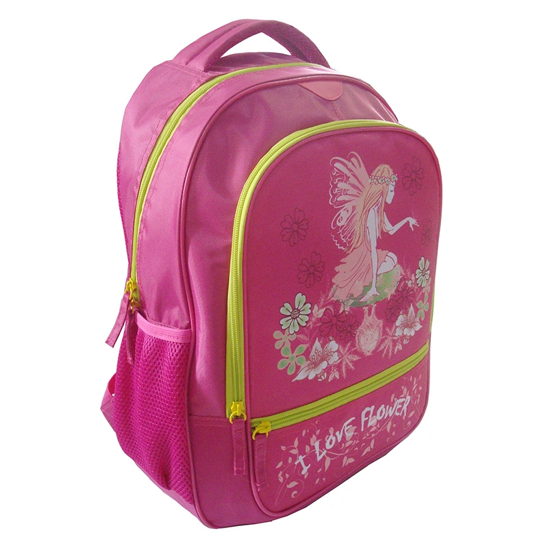 Promotional Custom Pink Girl&prime;s School Book Bag Backpack