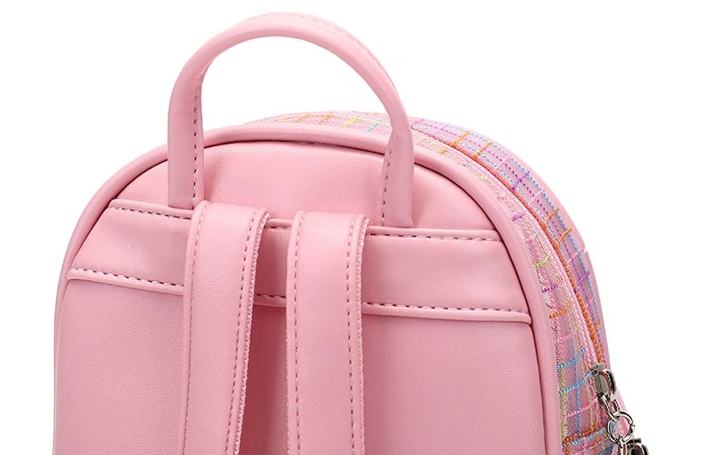 2022 Factory Cost Price Bookbag Grid Line Design Schoolbag Kids Backpack Sequin Bling Laser Kid Shoulder Bags for Primary School for Girls