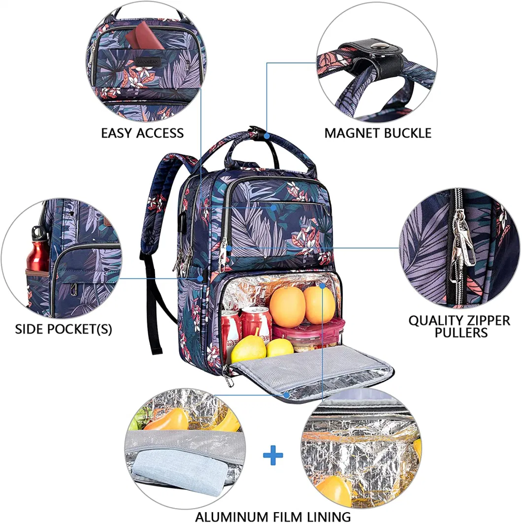 Lunch Backpack for Women Cooler Bag with Lunch Box