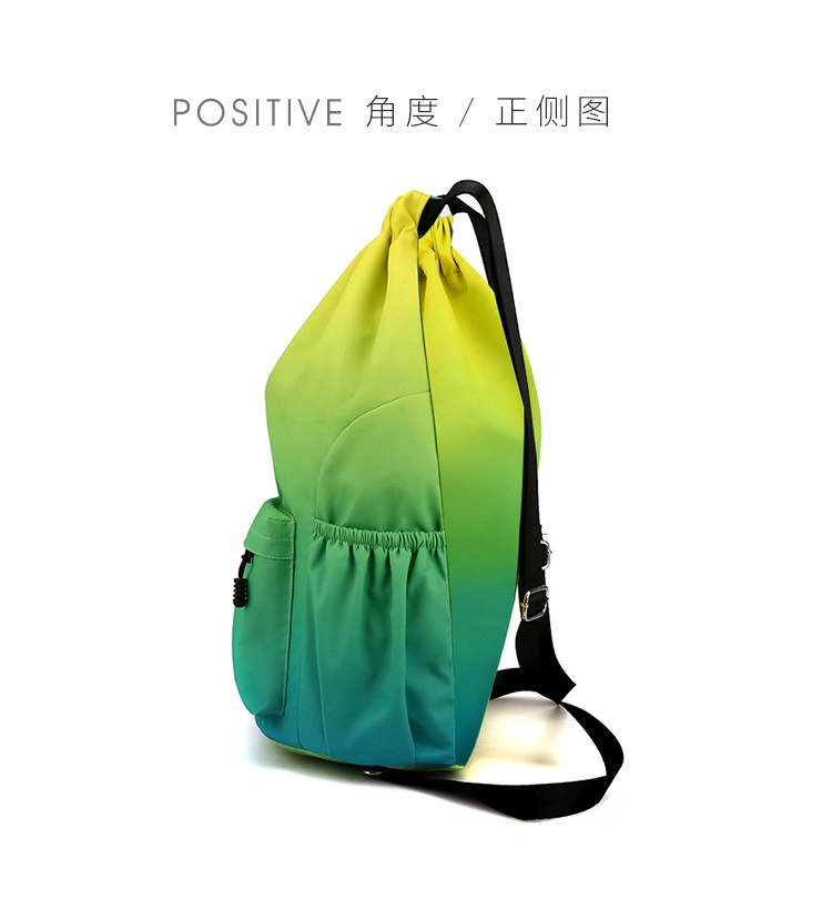 Custom Logo Printed Practical Lightweight Durable 210d Polyester Waterproof Drawstring Sports Gym Backpack