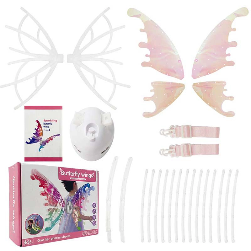 Kids Electric Toy Princess Dress up Luminous Angel Butterfly Costume Wings Set Party Stage Props DIY LED Fairy Wings for Girls